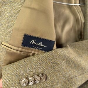 Corneliani Sport Coat Mens 40R 50 8R Tan Wool Silk Cashmere Blazer Italy